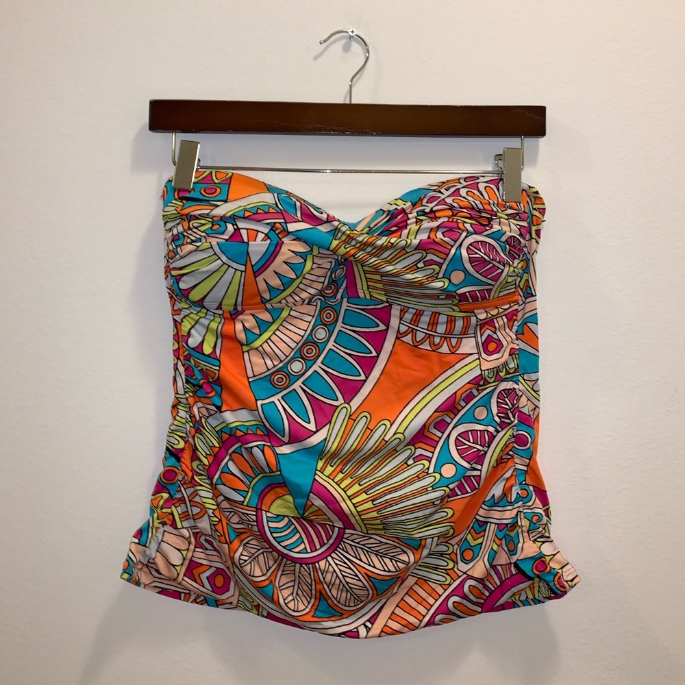 Cremieux Orange Multicolor Swim Coverup size M - Picture 3 of 10